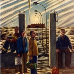 Obreros. 1984. Óleo / lienzo 146 x 114 cm