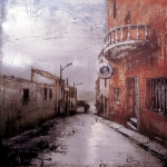 Bar el Pozo I.  2004. Técnica mixta / zinc. 90 x 90 cm.