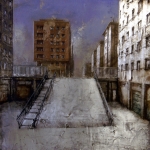 Rampa. 1999. Técnica mixta / zinc.130 x 130 cm