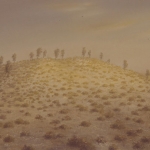 El desierto cercano. 1993. Óleo / tabla 63 x 123 cm.