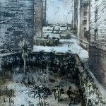 Casas de sindicatos. 2001. Técnica mixta / zinc. 140 x 90 cm.