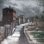 Huerto del padre. 2001. Técnica mixta / zinc. 130 x 130 cm.