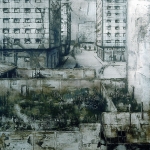 Caracoles. 2003. Técnica mixta / zinc. 130 x 130 cm