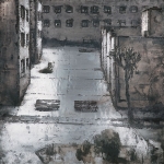 Parroquia. 2002. Técnica mixta / zinc. 130 x 130 cm