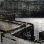 Terrazas. 2005. Técnica mixta / zinc 25 x 70 cm.