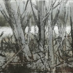 Bosque de ribera. 2005 . Técnica mixta / zinc 23 x 51 cm.