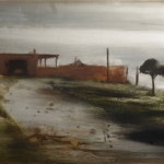 Paisaje que mira. 2009. Técnica mixta / aluminio  42 x 150 cm.